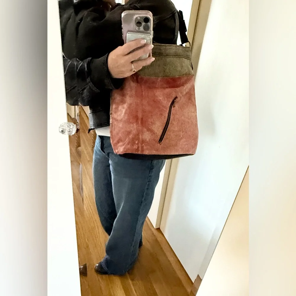 One of a Kind Rogato Upcycled Leather Hobo Bag • Handmade in Portugal
